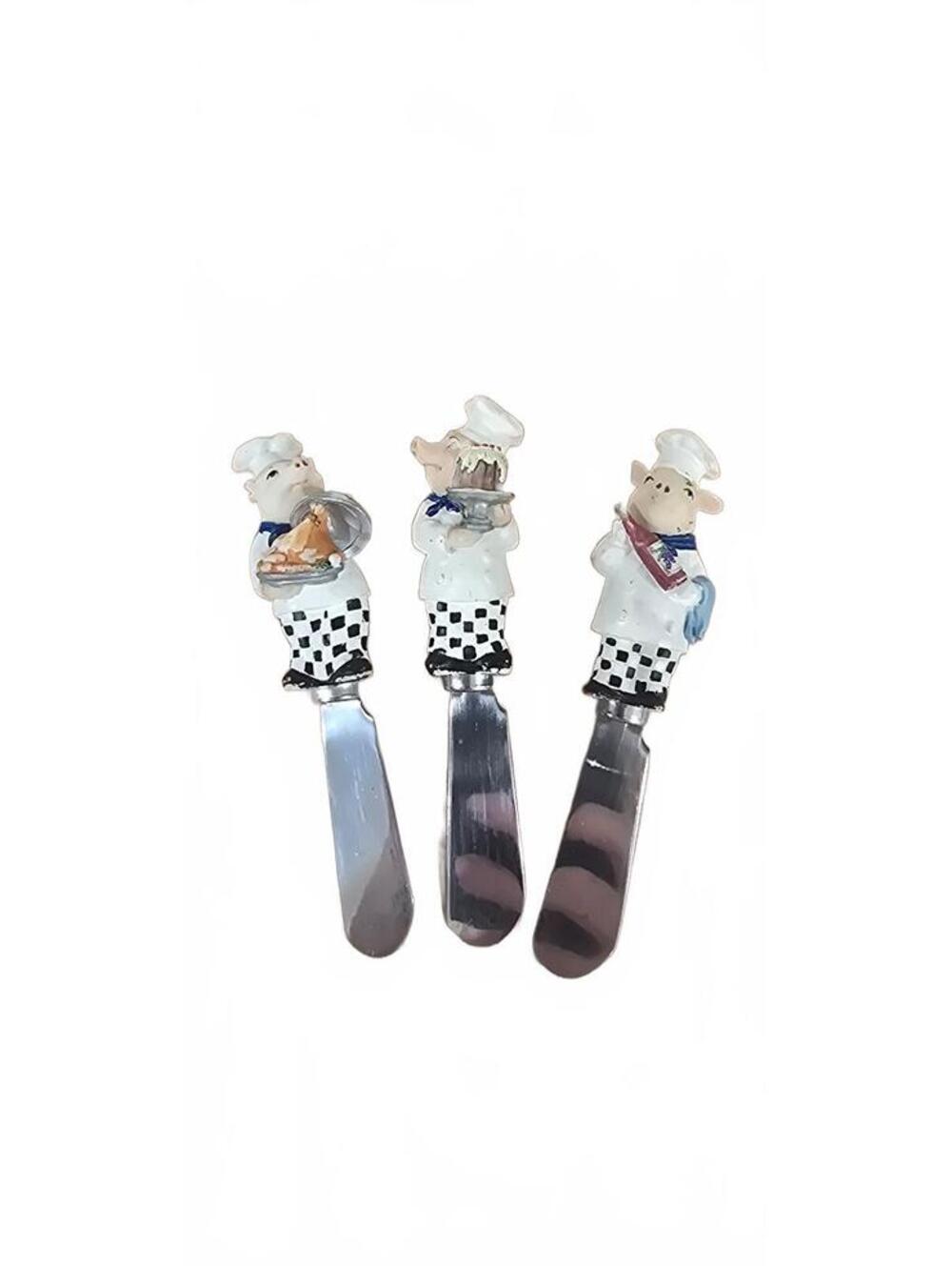 Boston Warehouse Chef Pig Butter Spreaders Set of 3 Stainless Steel